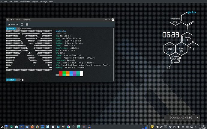 gnutux mx linux kde