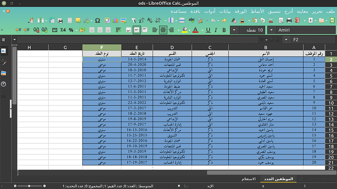 بيانات الموظفين