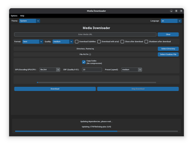 Media Downloader GUI Screenshot Application