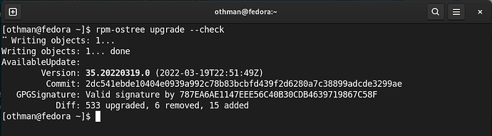 rpm-ostree upgrade --check